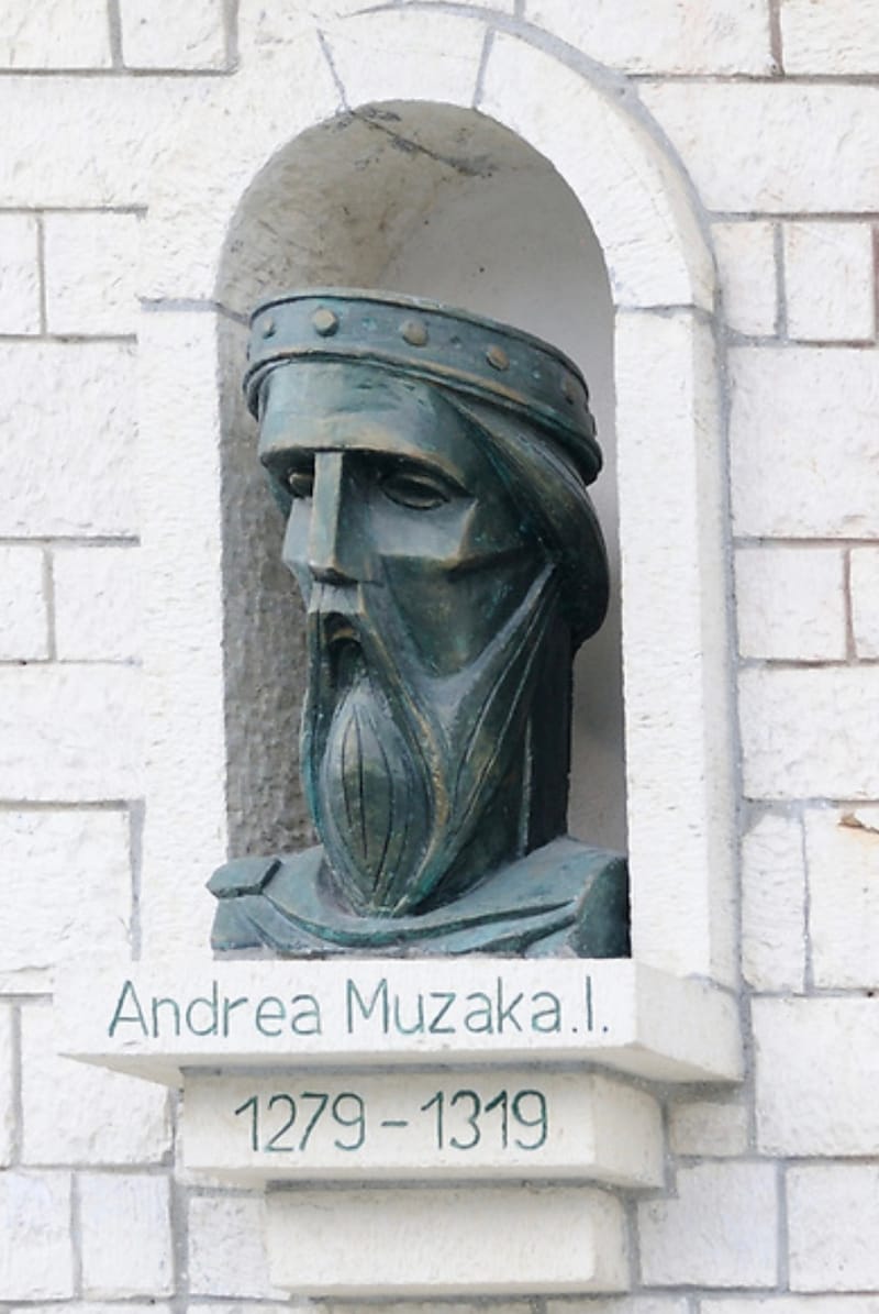 Portret mesjetar i Andrea I Muzakës nga afreskët e Beratit